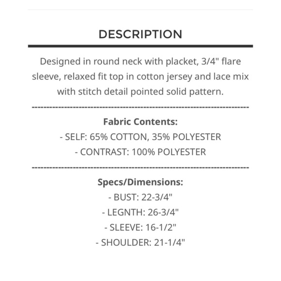 POL. ❤️ Bright Coral Lace Sleeve Top - Picture 4 of 4